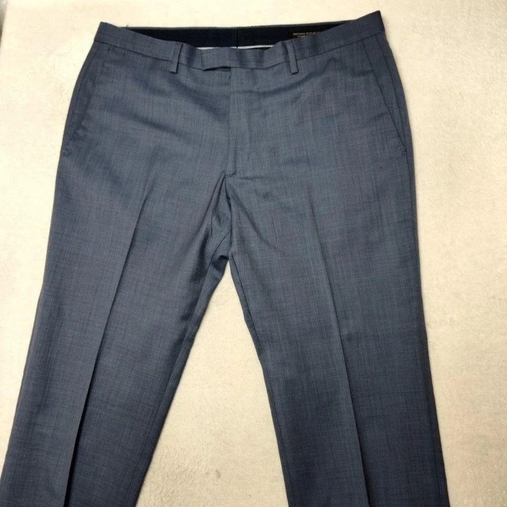 Banana Republic Pants Mens 35x30 Blue Modern Slim Marzotto Wool Dress Suit